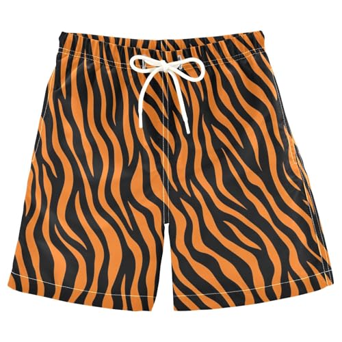 Boys Beach Board Shorts Striped Lion Leopard Swim Trunk Teen Swimwear 8-16Y