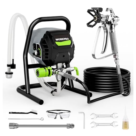 WORKPRO 700 W Airless Farbsprühsystem, Airless Farbsprühgerät mit 3 Verstellbaren Druckstufen, Ideal für Innen- und Außenräume, Fördermenge 1,2 l/min, Max. Druck 200 Bar