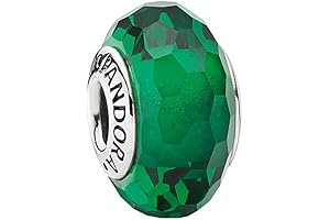 Green Faceted Murano Glass Charm