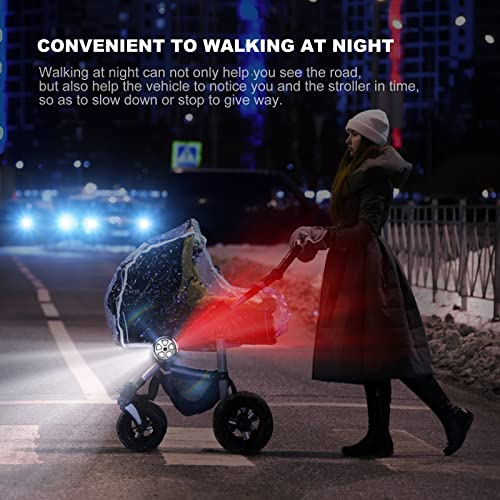 CXYP Kinderwagenlicht, LED Kinderwagen Licht mit 3 Lichteffekten, LED Pro Licht, IP65 Wasserdicht Buggys Kinderwagenlichter mit Klettverschluss für Alle Kinderwagen, Kinderwagen Zubehör (Weiß)