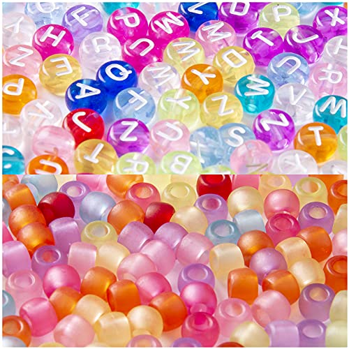 Beadtales Beads Kit,Letter Beads Seed Beads for Jewelry Making ,Bracelets Necklaces Key Chains TranslucentÂ 7mm 8mm for Kids and Adults