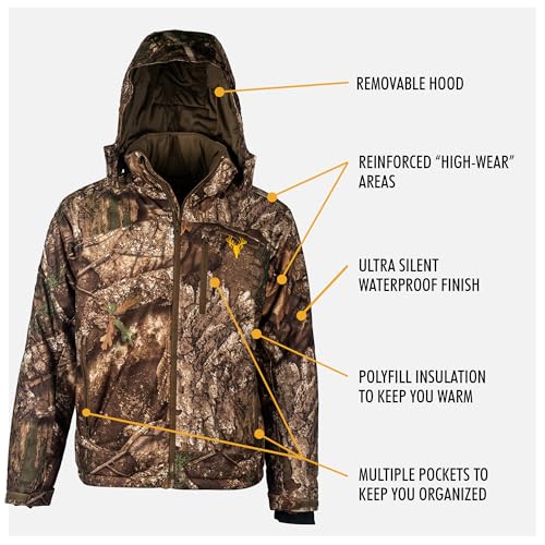 Image of HOT SHOT Men's Insulated Camo Hunting Parka, Waterproof Jacket, Versatile Camouflage Hunting Clothes for Men