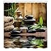 Ambesonne Spa Shower Curtain, Massage Stone Triplets Herbal Oil and Scent Candles Print, Cloth Fabric Bathroom Decor Set with Hooks, 69