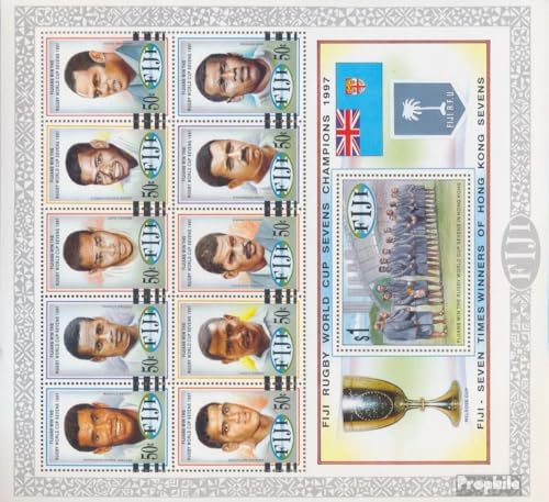 Sellos de Fiyi Block 23 de 1997 MNH para solucionar la falta de rarezas de rugby en su colección
