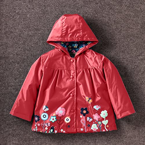 Toddler Boys Windbreaker Casual Kids Lightweight Zip Hooded Jacket Baby Cute Coat Outerwear (Red, 4-5 Years)2