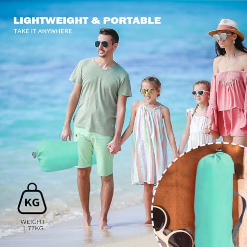 Outterra Beach Tent for 3-4 People, UPF50+ Sun Shelter with Breathable 3-Zipper Door Design, 8.0mm Reinforced Fiberglass Poles, Portable Shade Canopy for Beach & Camping (Green) - Image 6