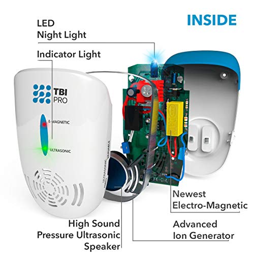 Effective Ultrasonic Pest Repeller - Wall Plug-in Electromagnetic & Ionic - Ant Fly Mosquito Mouse Rats Roach Repellent indoor - Cockroach Control Safe Quiet Electronic Device - 4000 Sq.ft (2-Pack)