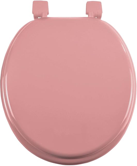 Douceur d'Intérieur Toilet Seat MDF Plain Coloured, wood, Powder Pink, Size: Pack of 1