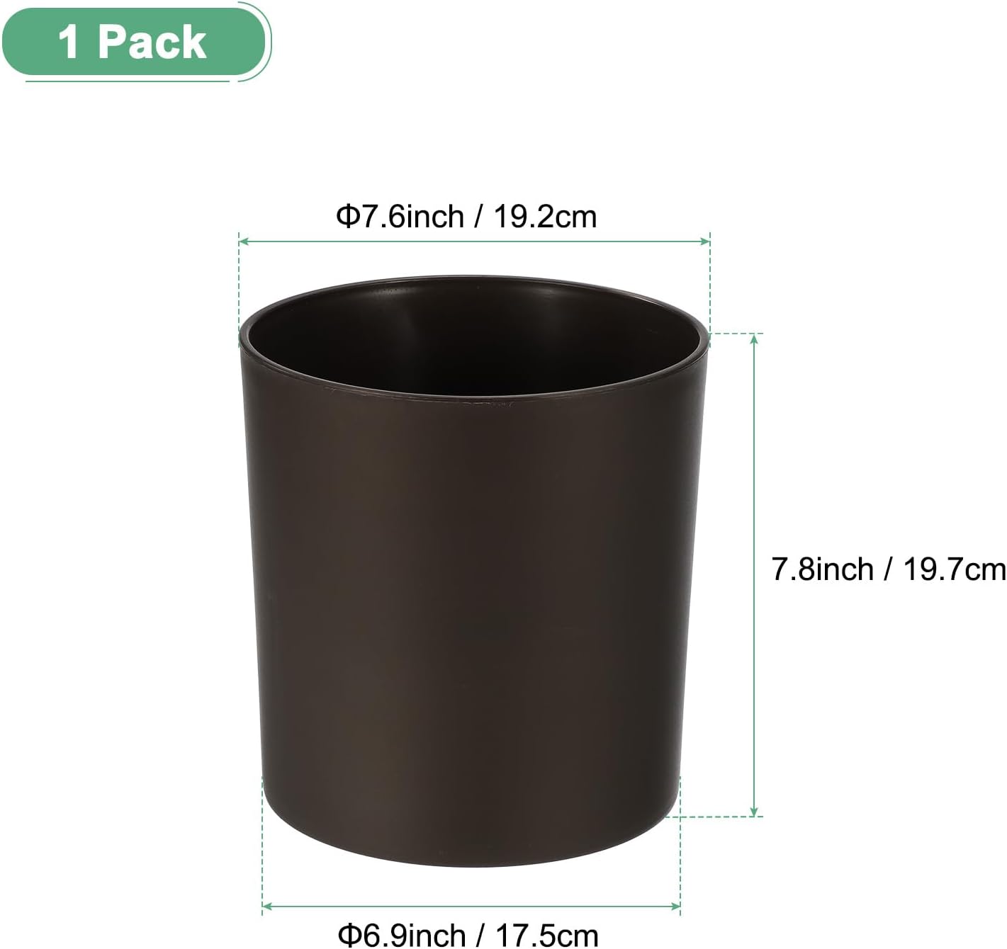 M METERXITY 1-Pack Plastic Plant Pot, 8 Inch Plastic Planter Round Flower Planter Container Flower Pot for Indoor/Outdoor/Garden, Plant Holder [Coffee]