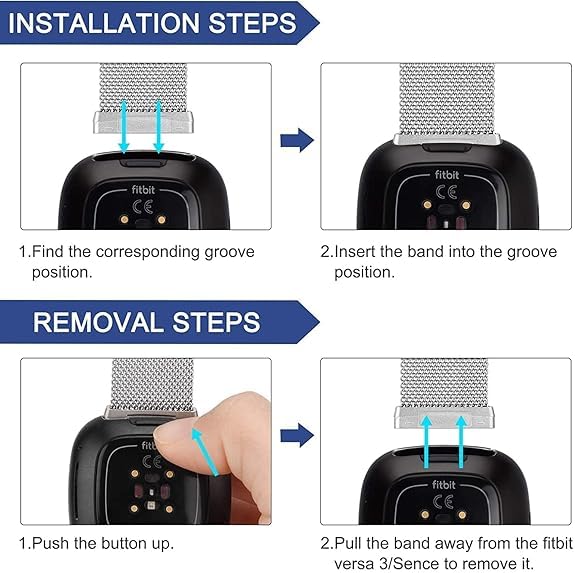 Image of YODI Watch Band Compatible with Fitbit Versa 4 / Fit bit Versa 3 / Fitbit Sense /Sense 2 Band, Soft Replacement Silicone Wristband for Women Flexible Waterproof Sport Watch Strap for Men Large