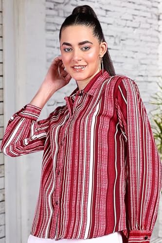 Image of POPWINGS Women Casual Sky Blue Floral Printed Shirt | Collar Button Shirt | Full Sleeve Shirt | Trendy Shirt | Regular Casual Shirt