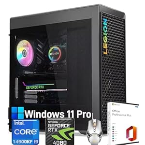 Lenovo Legion 7i Gen 8 Gaming Desktop Tower PC, Intel 24 Core i9-14900KF, NVIDIA GeForce RTX 4080 Super, 64GB DDR5, 2TB SSD, 2TB HDD, Windows 11 Pro, Microsoft Office Lifetime License, Sliver Mouse