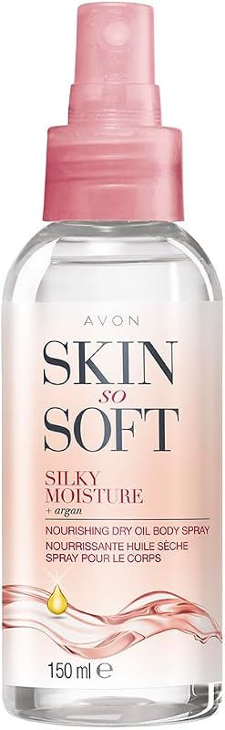 Óleo seco corporal em spray AVON SKIN SO SOFT Silky Moisture, 150 mL