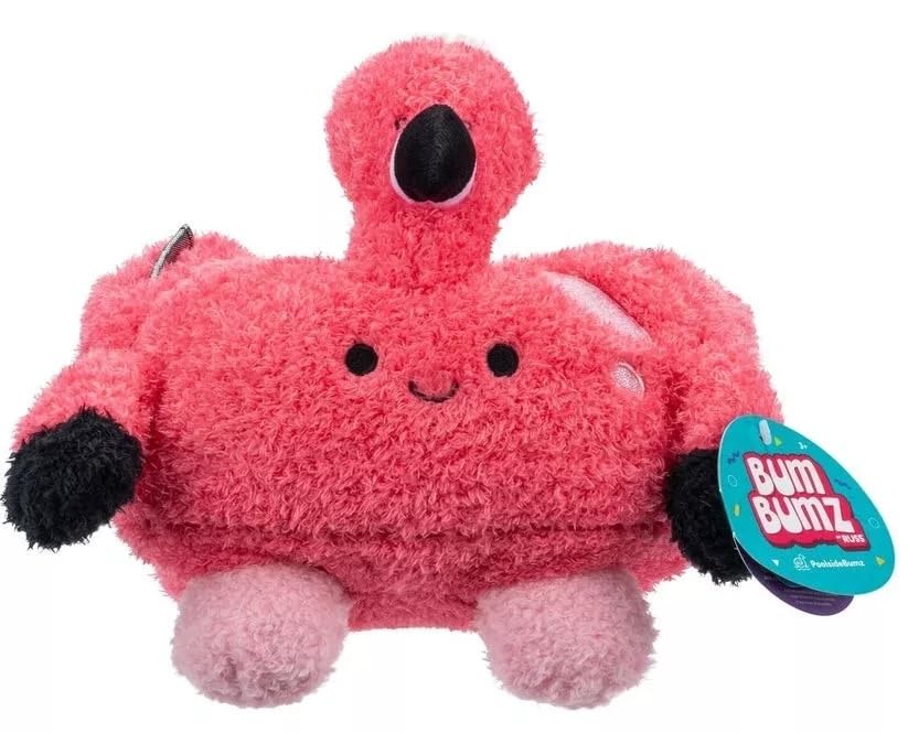 BumBumz PoolsideBumz 7.5 inch Tamara the Flamingo Tube, Plush Soft Toy, Collectible Soft Stuffed Toys, Gift for Kids, Boys, & Girls