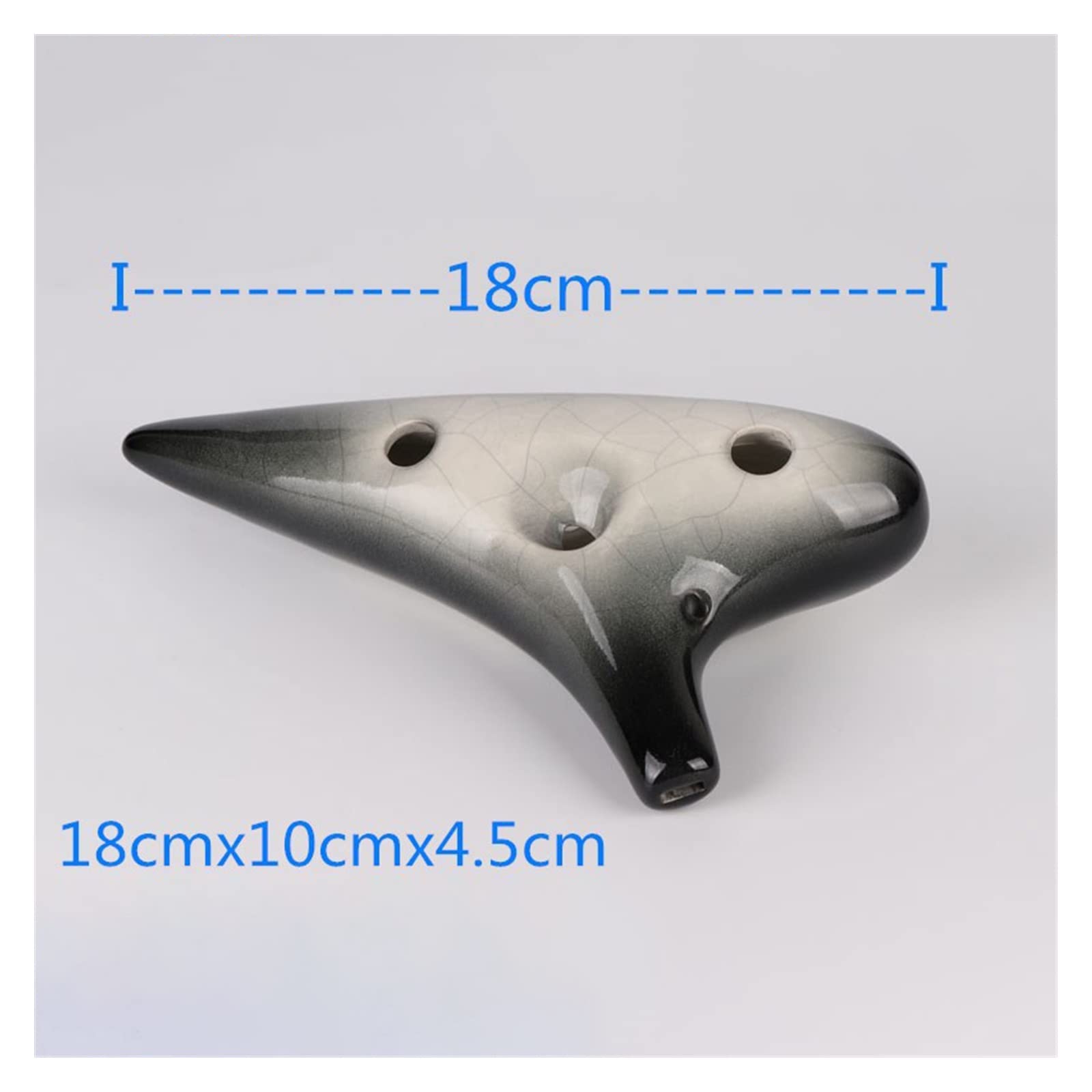 Strumento Musicale Ocarina Nero Sfumato Professionale A 12 Buche Regalo di Musica per Studenti di Ocarina in Ceramica Tono Alto C Principianti Ocarina