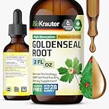 BIO KRAUTER® Goldenseal Root - Pure Vegan Goldenseal Tincture 670mg per Serving 2 Fl.Oz 28-Day Supply - Immune & Respiratory Support - Liquid Golden Seal for Digestive Support - Alcohol & Sugar Free