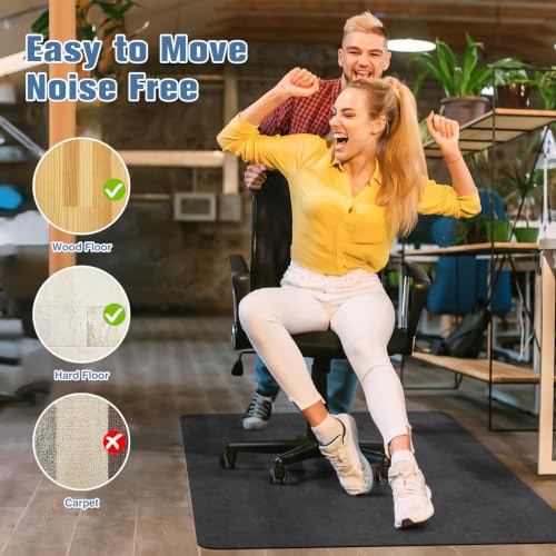 Image of Placoot Office Chair Mat for Hardwood Floor, 55 inchx35 inch Computer Chair Rug, Under Desk Mat, Large Anti-Slip Floor Protector for Home Office