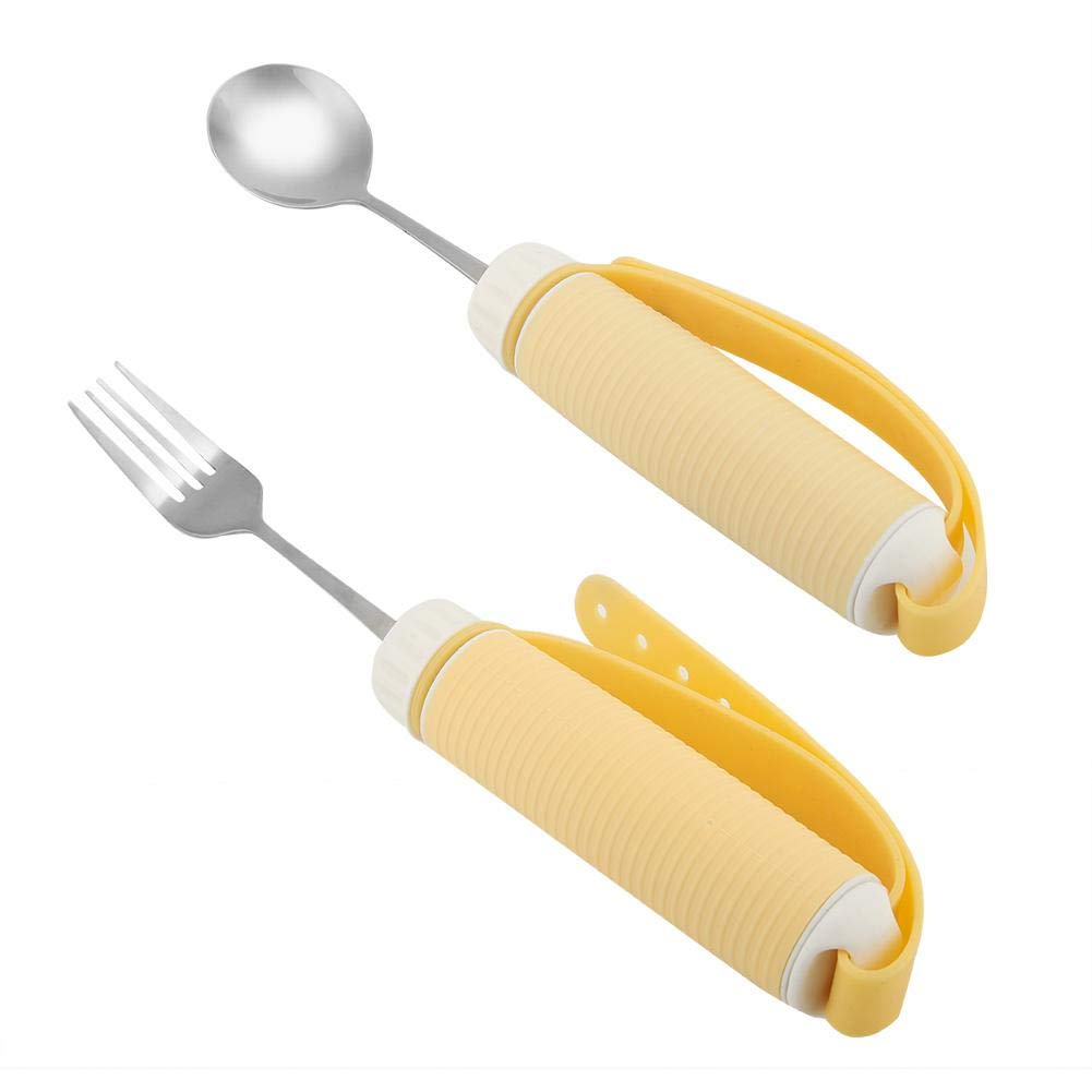 Cuchara para discapacitados Artritis Elder Alimentación Utensilios de Alimentación Extraíble Flexible Giratorio Comer Vajilla Mango Antideslizante (Spoon)