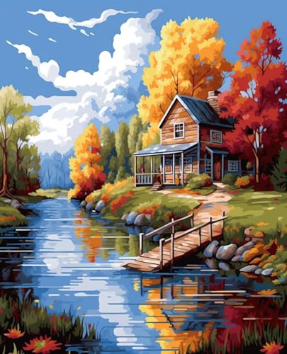Image of 14CT Counted Cross Stitch Kits for Adults Mountain Flowers Stamped Cross Stitch Kits for Adults Clearance (Mountain 7)
