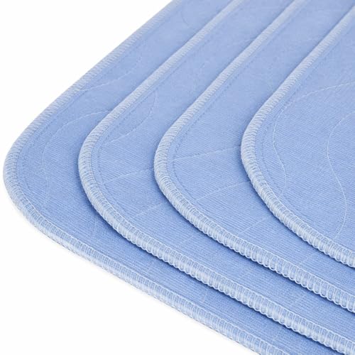 Washable Waterproof Mattress Protector/Absorbent Incontinence Pad/Bedwetting Sheet Without Tucks -Single bed, Blue, Size 85 x 90cm - Image 4