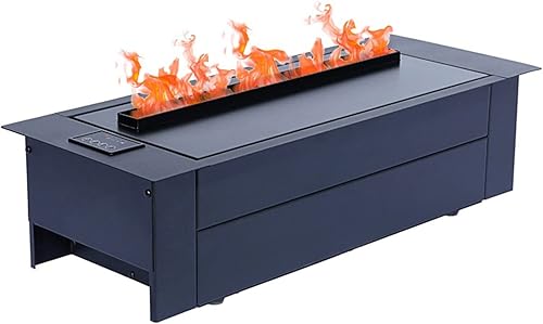 Chimenea eléctrica incrustada chimenea eléctrica simulación llama botón manual operación casa oficina villa decoración, chimenea negra