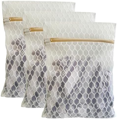 3 Pack Laundry Bag, Durable Big Honeycomb Mesh Laundry Bags Suitable for Delicate Clothes Washing 19.6 x 15.7 Inches (3 Large)