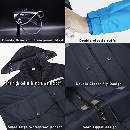 image for iCreek Rain Suit Jacket & Trouser Suit Raincoat Unisex Outdoor Waterpr