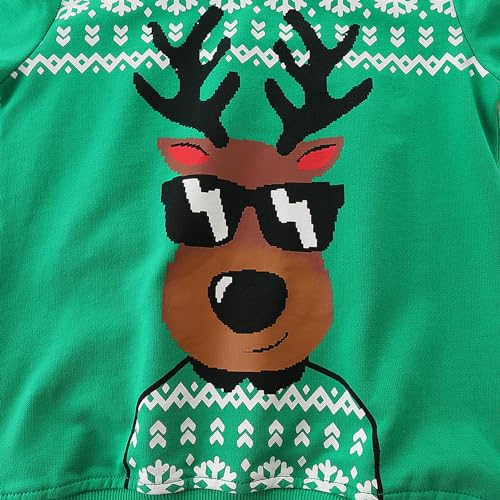 Toddler Boys Girls Christmas Sweatshirt Ugly Sweater Kids Reindeer Pullover Long Sleeve Unisex Xmas Shirt Tops 1-7T4