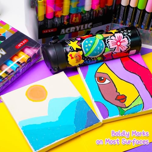 Image of SFAIH Acrylic Creative Markers - 3mm Replaceable Nibs 24 Colors