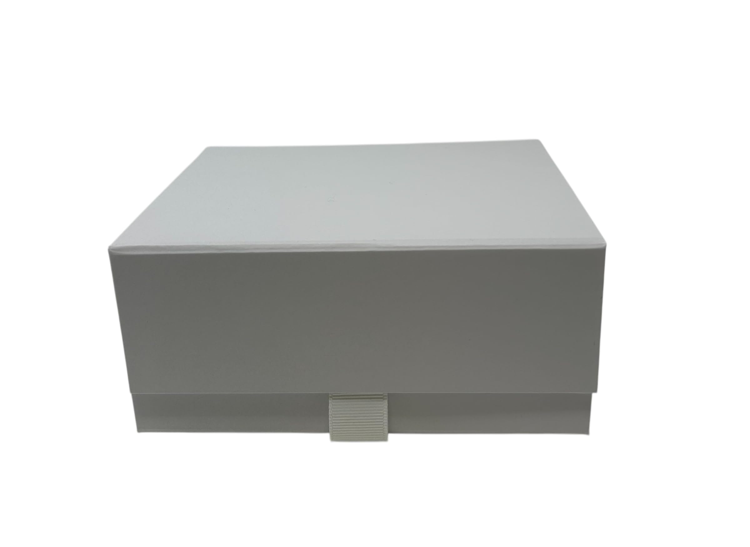 Aromabar Luxury White Magnetic Gift Box with Ribbon Tab Small Wedding Bridesmaid Bride Baby Keepsake Size 12 x 14 x 6.5cm