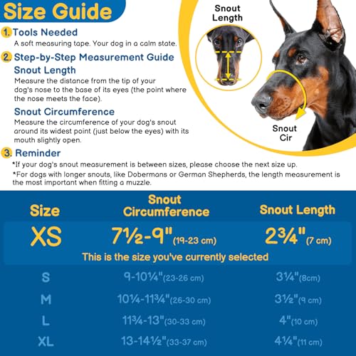 BARKLESS Basket Muzzle for Dogs, Humane Muzzle to Prevent Biting and Scavenging, Snap-on Treat Cover Helps Dogs Acclimatize Mouth Cover, Adjustable Mouth Guard for Positive Training, Grooming