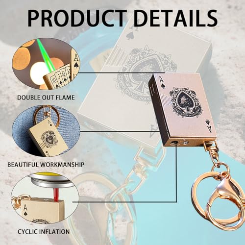 Encendedor Llavero Mini Antorcha Metal Reutilizable Dorado miniatura 7