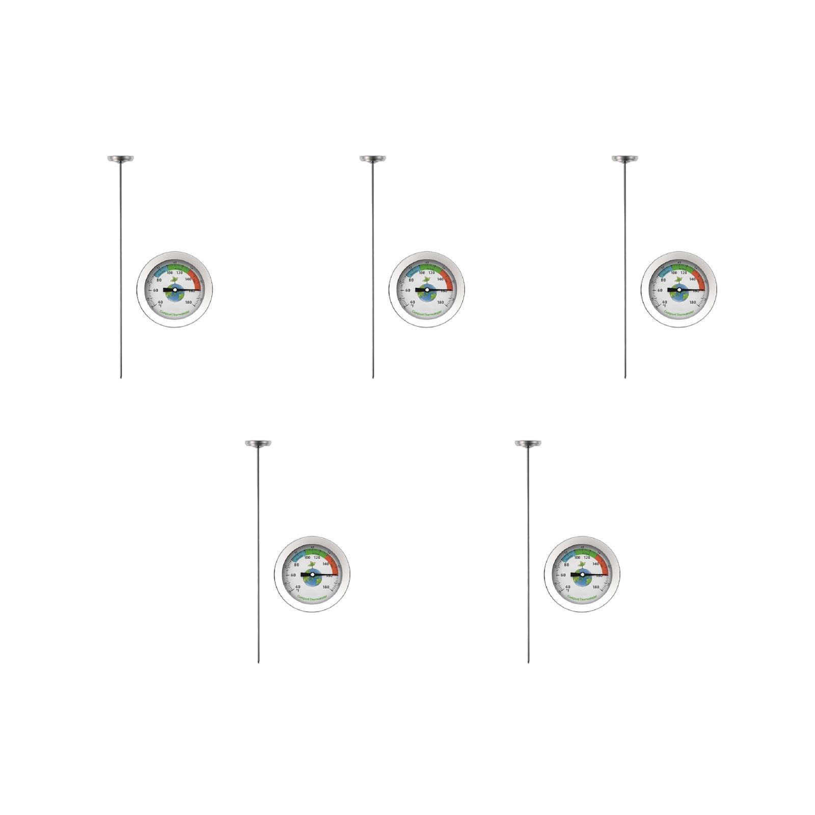 Thermomètre de sol en acier inoxydable de 50 cm mesurant entre 4,4 et 82,2 °C