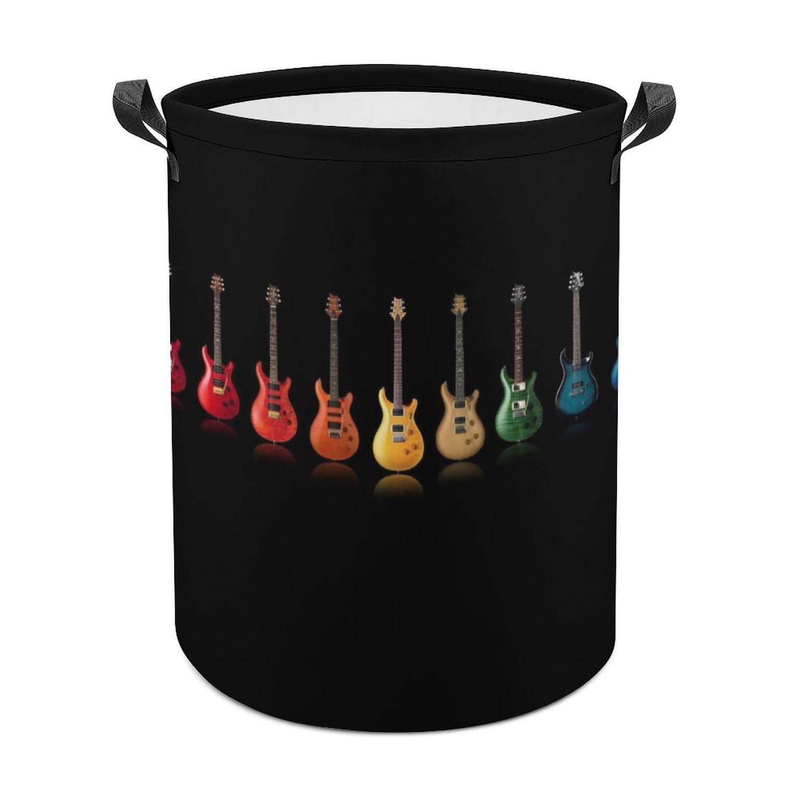 MHYRAC Laundry Hamper, Guitar Colorful Music Laundry Basket, Washing Basket with Handle