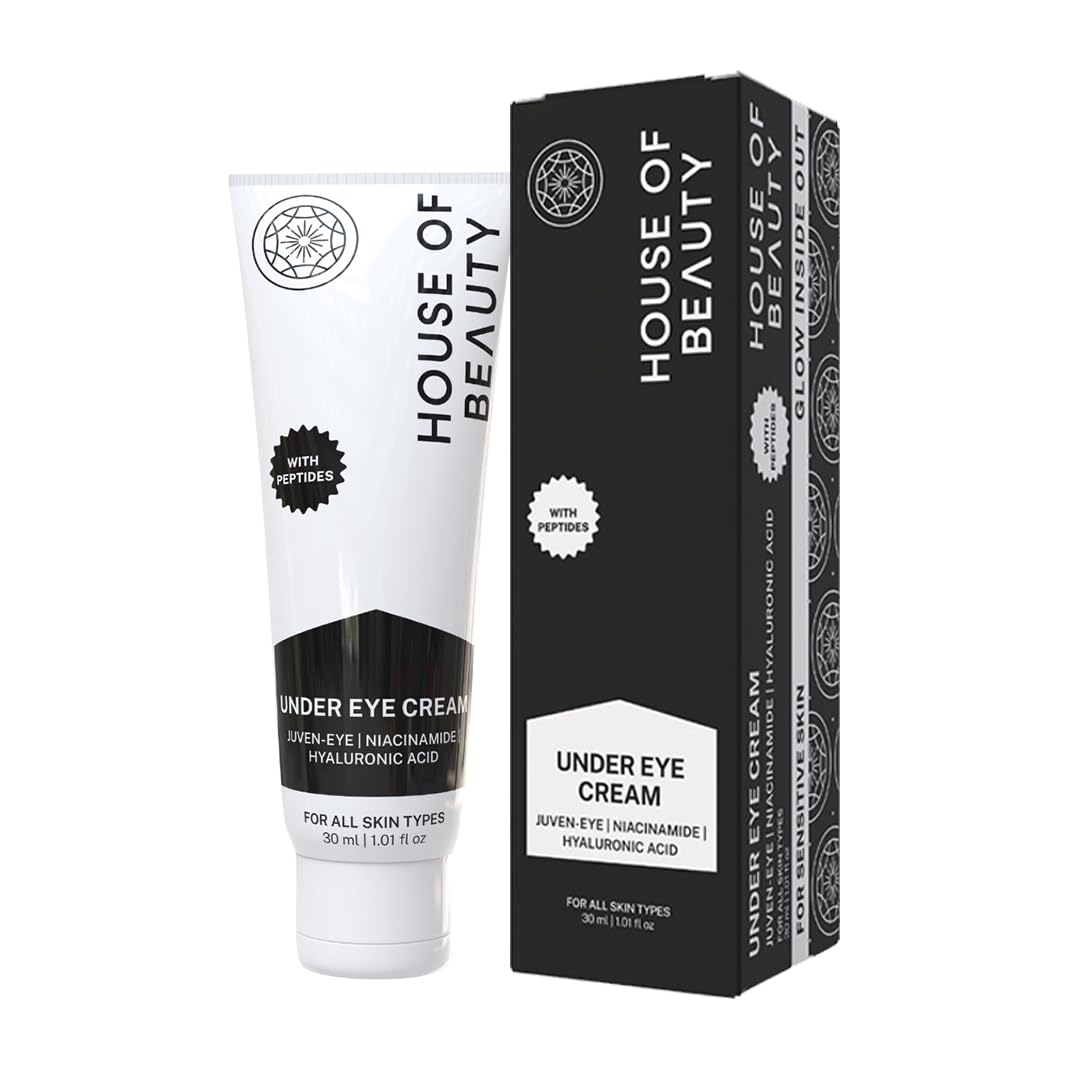 HOUSE OF BEAUTY Under Eye Cream with Juven-Eye Peptide, Hyaluronic Acid and Niacinamide for Dark Circles, Fine Lines, Dehydration and Puffy Eyes for Men & Women - (30 ml)