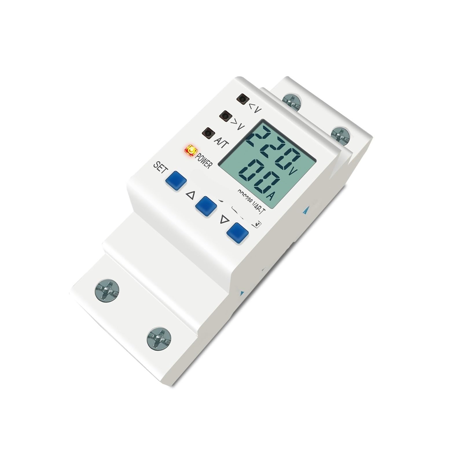 Dispositif de protection 63A Din Rail rail avec voltmètre ampèremètre et kwh