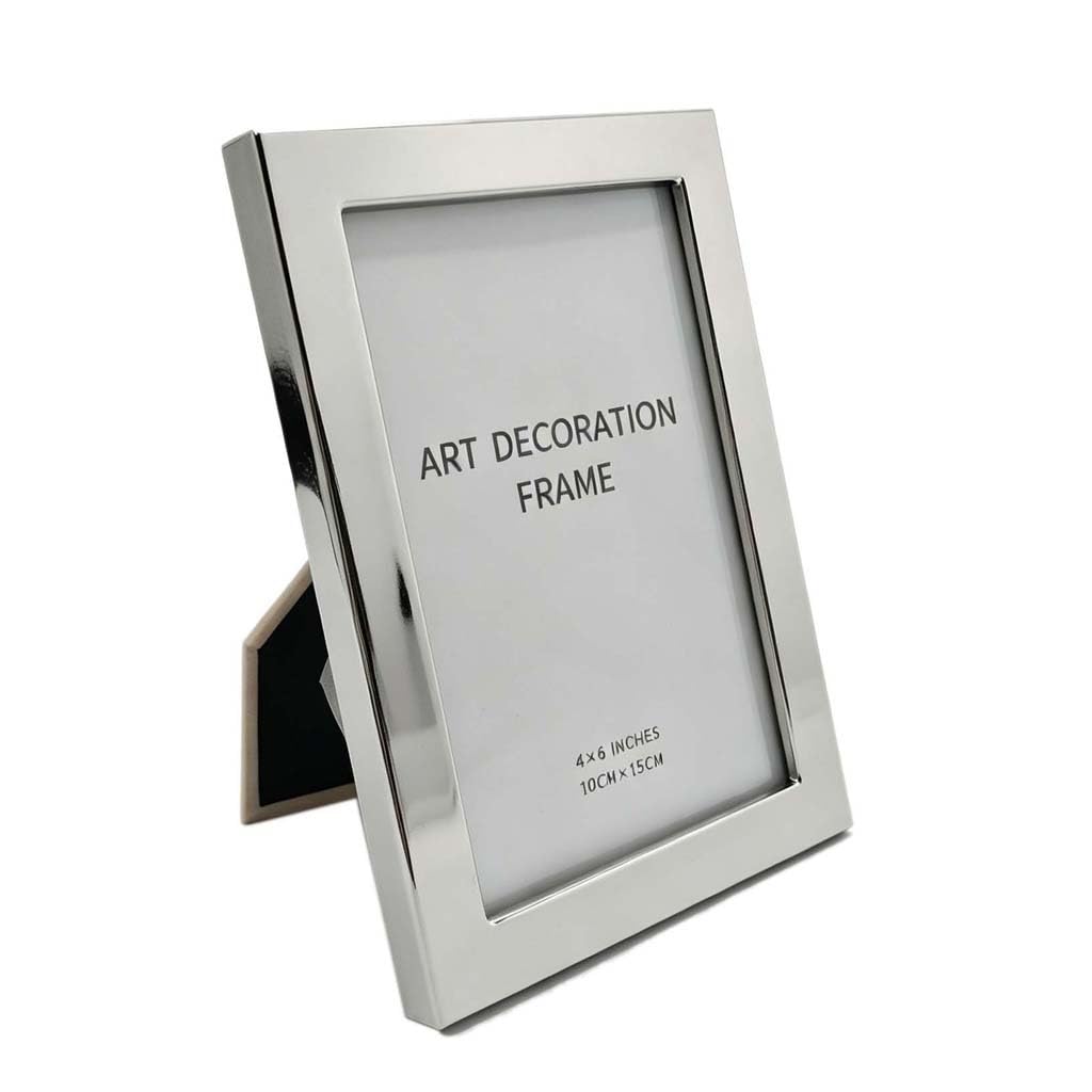 ZXWSTORE Silver Framed Metal Photo Frame Stand, 6/7/8/10 Inch Decorative Photo Frame