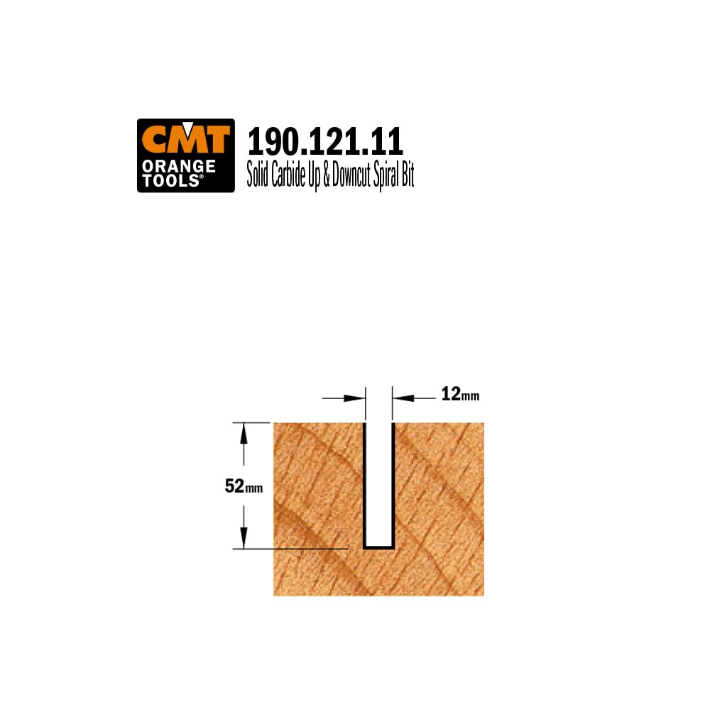 CMT CMT-190.121.11 190.121.11-frez helicoidal z2+2 d12x52x100 hwm DX, Czarny