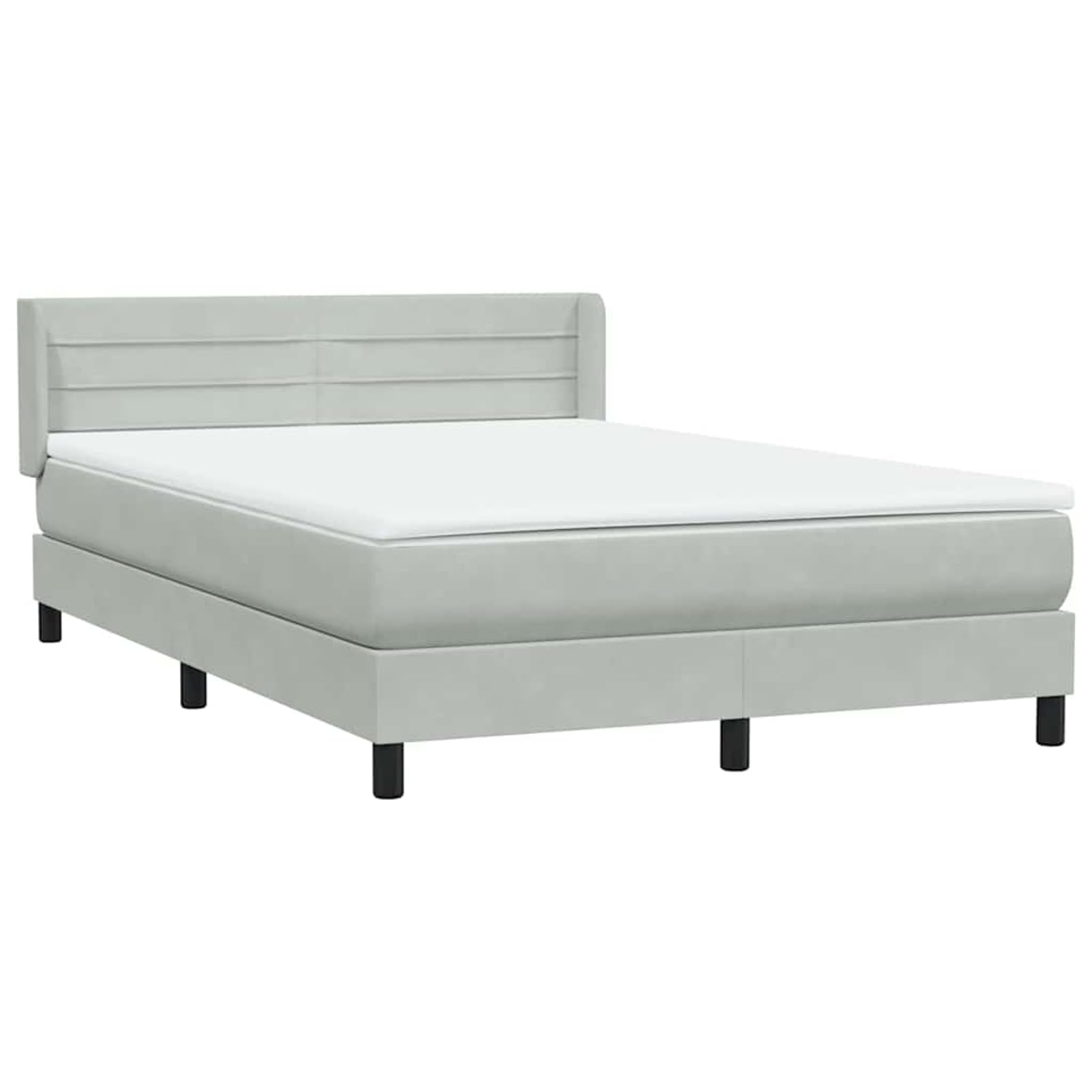 ATOMSTACK MAKER Letto a molle, 160 x 220 cm, con materasso a molle insacchettate, testiera in velluto regolabile in altezza (grigio chiaro), coprimaterasso traspirante e rete a doghe, comodo, di