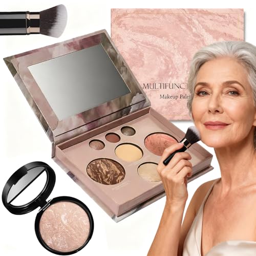 3 Pcs Baked Starter Kit All-in-one Makeup Set Gift Surprise Includes Baked Balance Foundation & Multi-Functional Makeup Palette & Retractable Brush Make up Gifts For Women(Set 02)