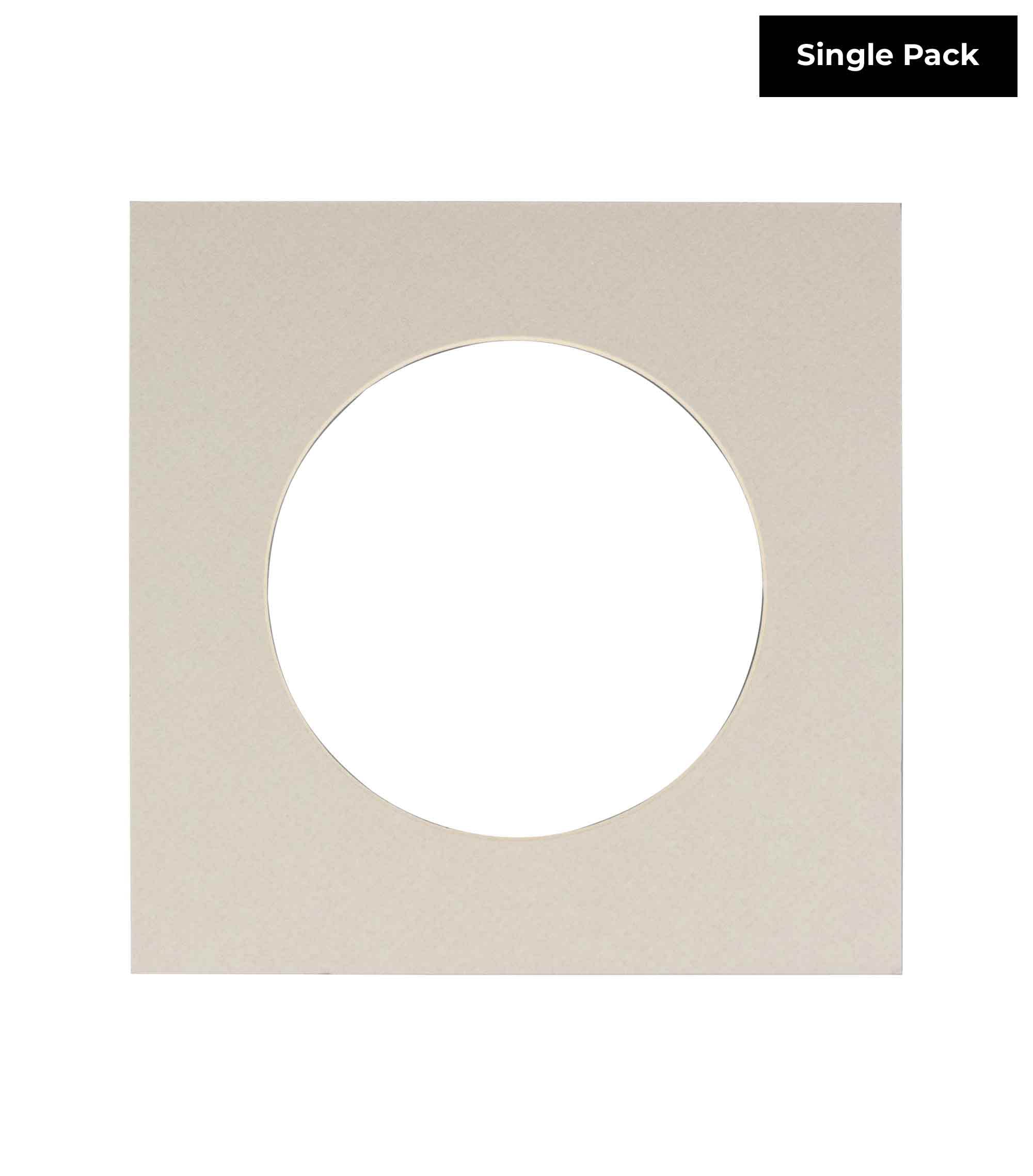 CountryArtHouse Grey Acid Free 23x23 Circle Picture Frame Mat with White Core Bevel Cut for 19x19 Pictures - Fits 23x23 Frame - Pack of 1 Matboard Show Kit with Acid Free Backing & Clear Bag