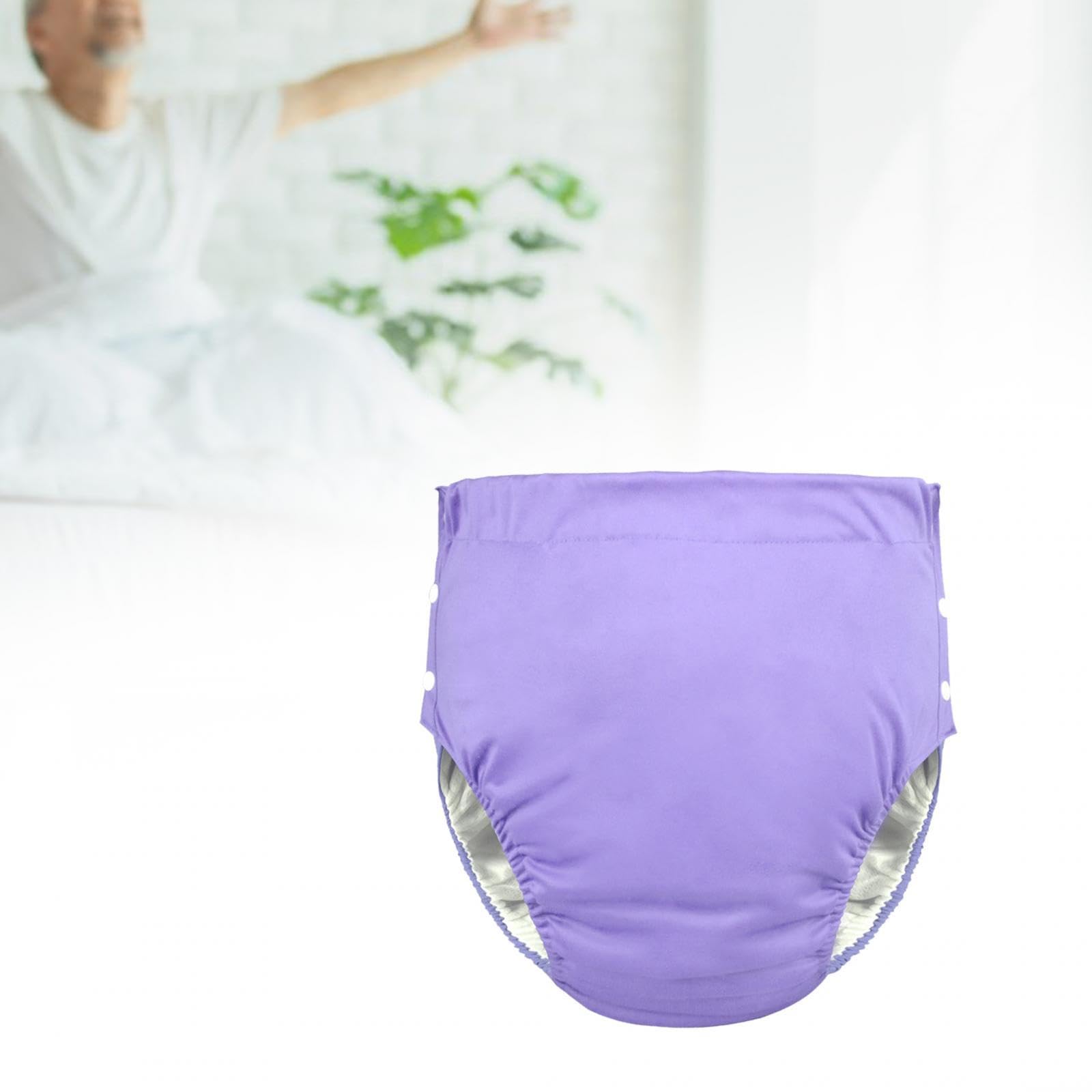 Couche Adulte, Couche-Culotte En Tissu Lavable pour Adulte, Couche Adulte Femme, Housse de Protection, Séchage Rapide, Robuste, Couche Réglable Respirante Réutilisable pour Les Personnes âgées, violet