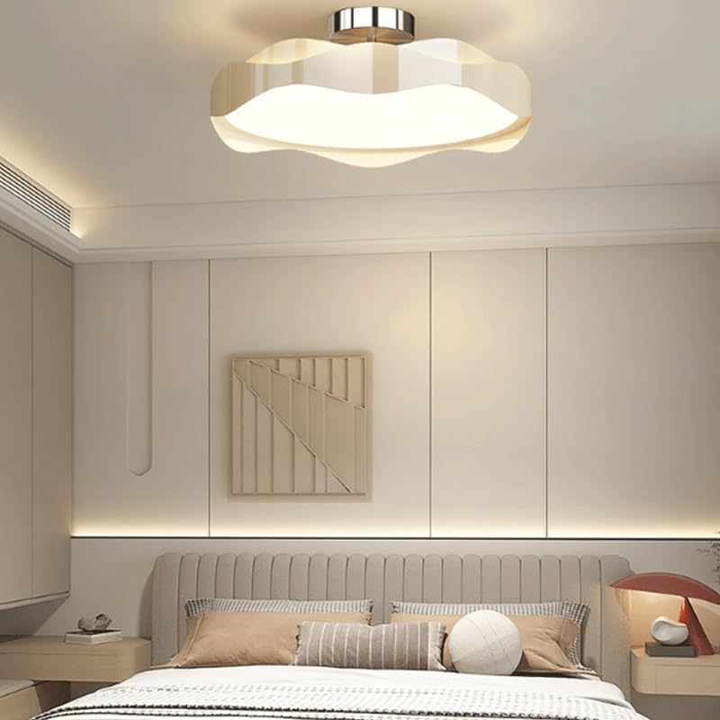 Plafonnier LED design crème à intensité variable pour salon - 3