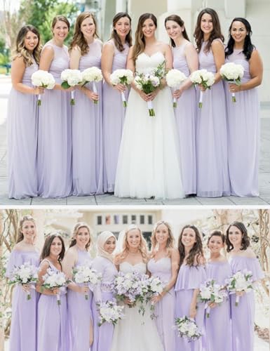 BEAUTELICATE Chiffon Schal Stola Damen Festlich Elegante Schultertuch Bolero Shrug mit Ärmel für Abendkleider Brautkleider Sommer Hochzeit (Lila, Einheitsgröße)