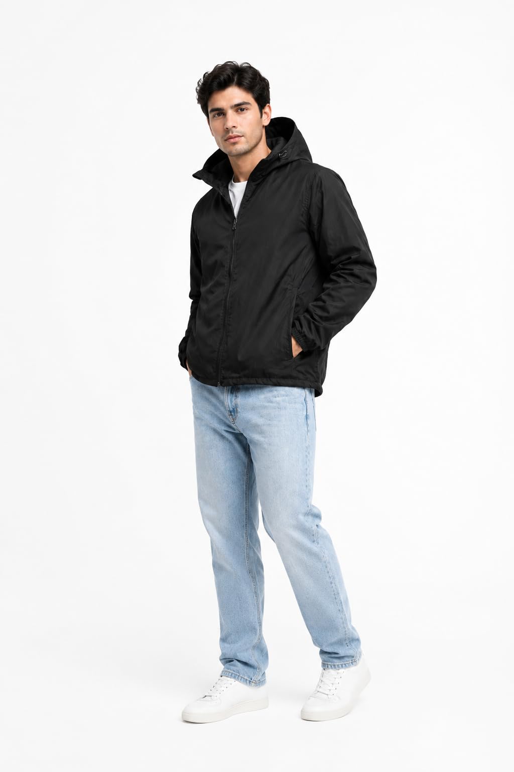 A to Z CREATION Men’s Sunscreen Parka Jacket | Anti Tan UV Protection Biker Jacket | Lightweight Full Sleeve Zip-Up Summer Outdoor Wear | Black-M 4