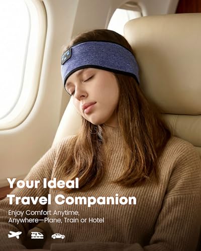 Image of Sleep Headphones Headband10Hrs Bluetooth Headband with Cozy Earbuds Comfortable Sleeping Headphones for Side Sleepers, Sleep & Lounge Gift Idea for Women Men