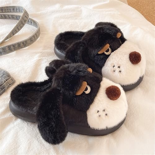 Dog slippers cartoon animal home plush warm and non slip slippers for men and women2