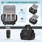 RAINSMORE Camera Bag Professional Camera Case Small Sling Bag DSLR/SLR/Mirrorless Shoulder Crossbody Bag with Waterproof Rain Cover Black
