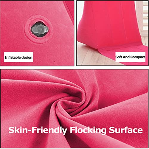 SOONHUA Inflatable Back Cushion Portable Beach Reclining Lounger Wedge Shape Lounger Cushion Beach Mat Foldable Waterproof Flocking Back-Rest Chair for Outdoor Camping - Image 2
