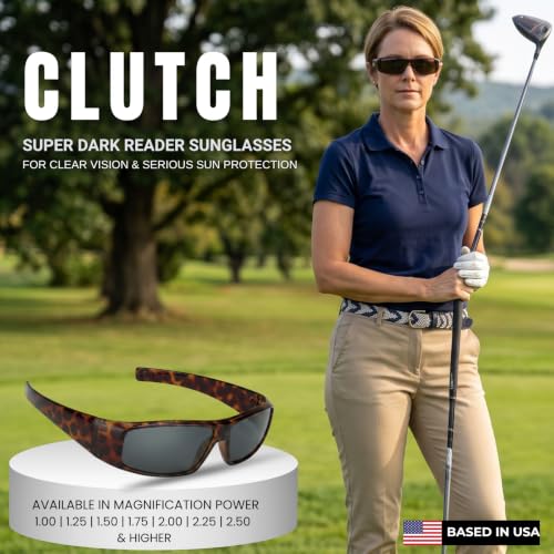 Image of proSPORT FULL LENS READING Sunglasses Wrap Around Sun Readers Rectangular Men Large Fit +100 to - NOT BIFOCAL